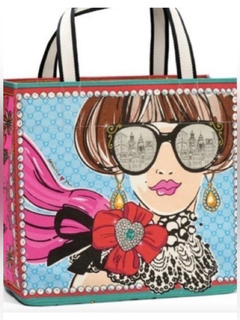 BRIGHTON SPARKLE AND SHINE CANVAS TOTE artwork BY TOM CLANCY NWT LTD ED